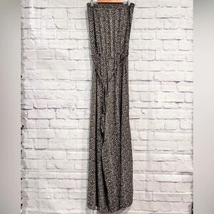 JBS  Strapless Animal Print Jumpsuit Brown‎ and Black
